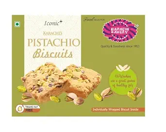 Karachi Bakery Pistachio Biscuits, 400 g/300 g (Weight May Vary)