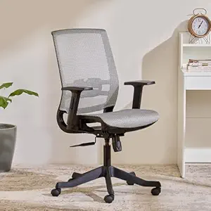 Home Centre Franklin Mesh Medium Back Office Chair - Grey