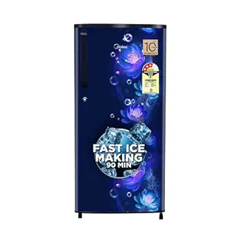 Midea 190 L 3 Star Direct Cool Refrigerator (MRD190D3HPCB, Blue, Flower, 2025 Model)