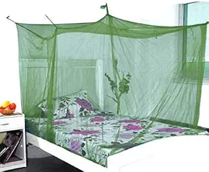 Divayanshi Polycotton Mosquito Net for Bed (Queen Size, Green)