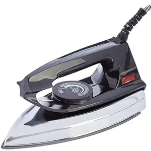 Amazon Basics 750 Watt Dry Iron with Non-Stick Soleplate|Black, 750 watts, ceramic