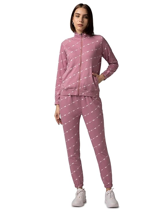 FYLTR Women's Stand Collar Sweatshirt & Jogger Terry Cotton Blend Co-ord Set