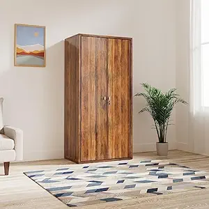 Amazon Brand - Solimo Raptor Engineered Wood 2 Door Wardrobe (Columbia Finish)