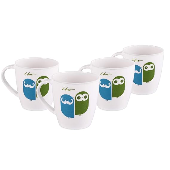 Cello Melamine Mugs - Set of 4, Multicolour, 200ml