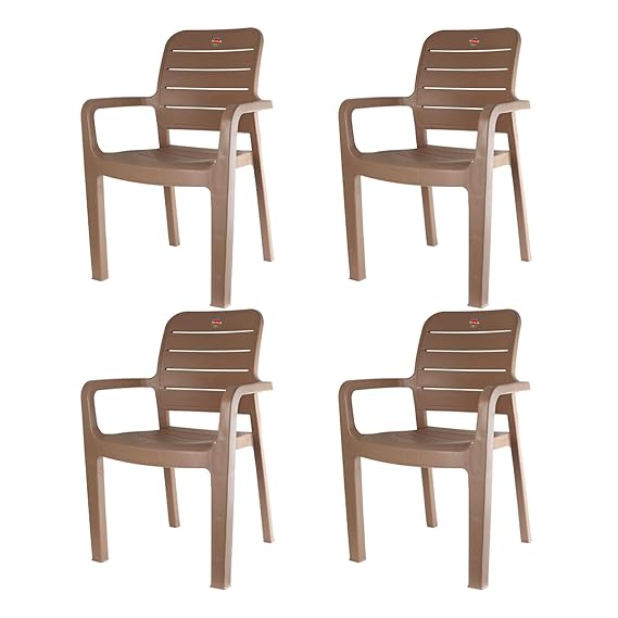 CELLO Trident Chair Set of 4, Marble Beige | Unbreakable & Strong