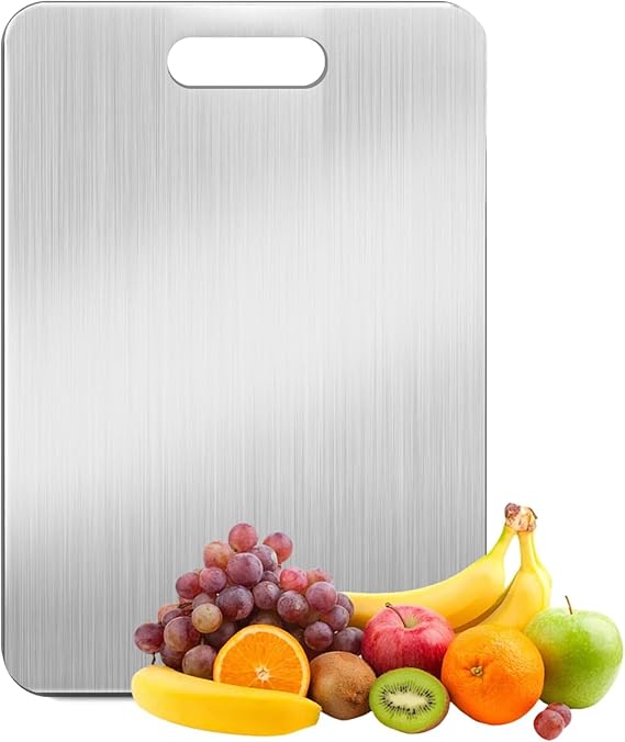 HomeWiz Large Stainless Steel Cutting Board for Kitchen | Heavy-Duty Metal Chopping Board