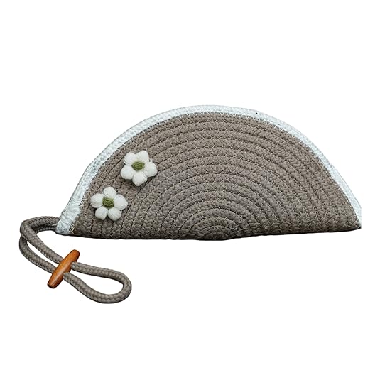 AURKA Handmade Jute Clutch Bag for Women (10x6 inch)|Eco-Friendly Semi-Circular Braided Handbag|Half-Moon Designer Purse with Floral Lace|Stylish Ethnic Party Clutch|Pouch & Gift for Ladies