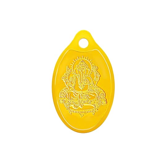 Muthoot PAPPACHAN Swarnavarsham 24K (999) Yellow Gold Oval Ganesha Pendant 5 Gram