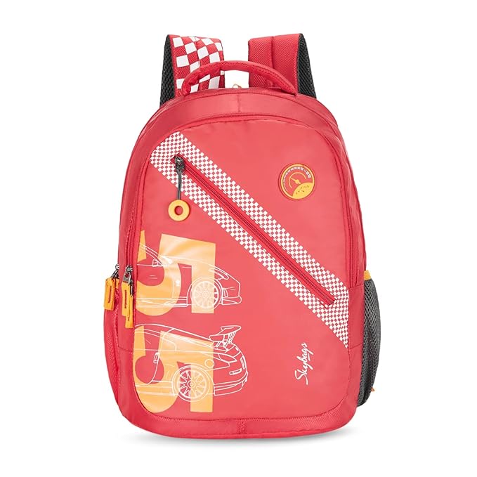 Skybags Casual Backpack 34L with 3 Spacious Compartments, Front Pocket & Built to Last Shoulder Strap | Red | Riddle