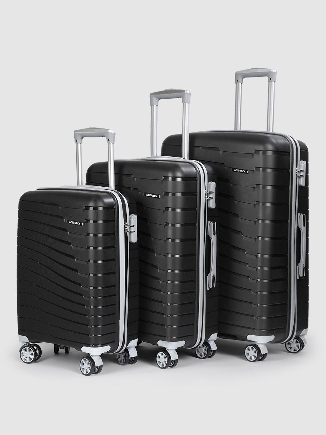 Set of 3 Starlink 360 Degree Rotation Hard Trolley Bags