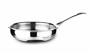 Crystal TriPro -Triply Stainless Steel Fry Pan - 26 cm (Induction Bottom), Silver (CTP-FRP-004)