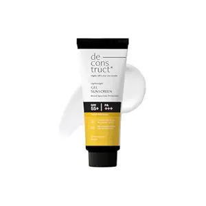 Deconstruct Gel Sunscreen for Oily skin | In Vivo Tested SPF 50 + and PA+++ | Matte, Lightweight & Airy, Non-greasy | For oily, combination & normal skin | For Men & Women - 50g
