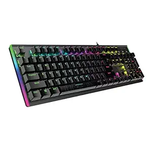 Vertux Gaming Keyboard, High-Performance Anti-Ghosting Wired Keyboard with 7 Colorful RGB Effects