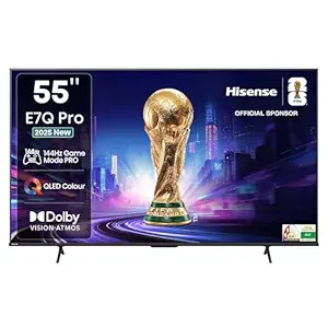 Hisense 139 cm (55 inches) E7Q PRO Series 4K Ultra HD Smart QLED TV 55E7Q PRO (Charcoal Grey)