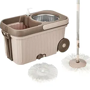 Presto! Elite Spin Mop with Auto-fold Handle, Chestnut, 2 Refills