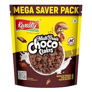 Kwality Choco Flakes 1.2 Kg | Crispy, Wholesome Cereal Made with Whole Wheat | Zero Maida and No Preservatives | Packed with Fiber, Protein