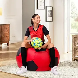 Solimo Premium Faux Leather Football Bean Bag | Amazon Brand