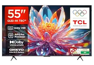 TCL 139 cm (55 inches) 4K Ultra HD Smart QLED Google TV 55T8C