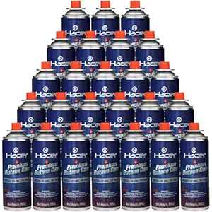 Hacer 25 x 225g Pure Butane Gas Cartridges for Camping Stove, Portable High Pressure Refill Fuel