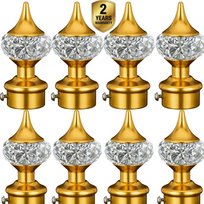 Ghazian Gold Curtain Rods and Curtain Knobs, Rod Rail Bracket Metal (Pack of 8)