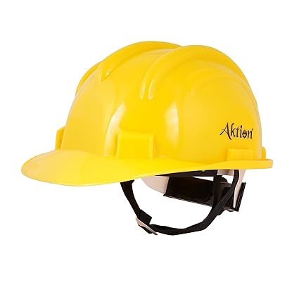 Aktion AK H12_YLW Safety Helmets Rachet Type, IS 2925:1984 Color: Yellow, Pack of 20