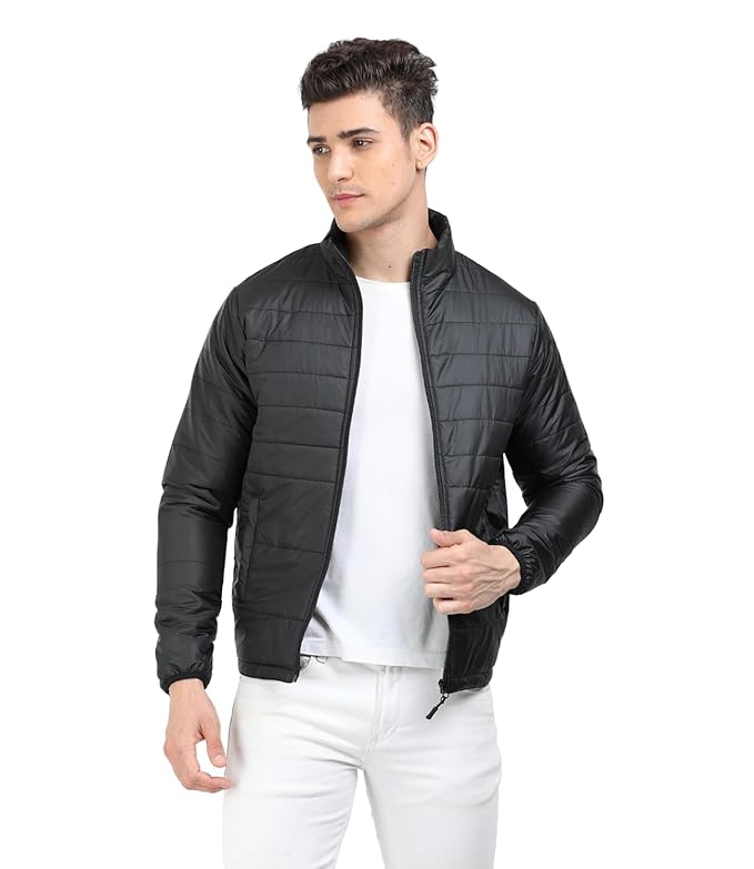 Scott International Winter Puffer Jacket | Mens Nylon Quilted standard length | Bomber Full Sleeve Monsoon | Lightweight Winter Wear Mens Jacket