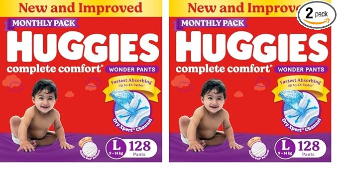Huggies Pant Style Baby Diapers L Size, Fastest Absorbing Diaper India