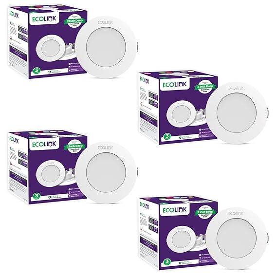 EcoLink 2-inch Deep 3W Junction Box LED Downlighter (Blue,Pack of 4)