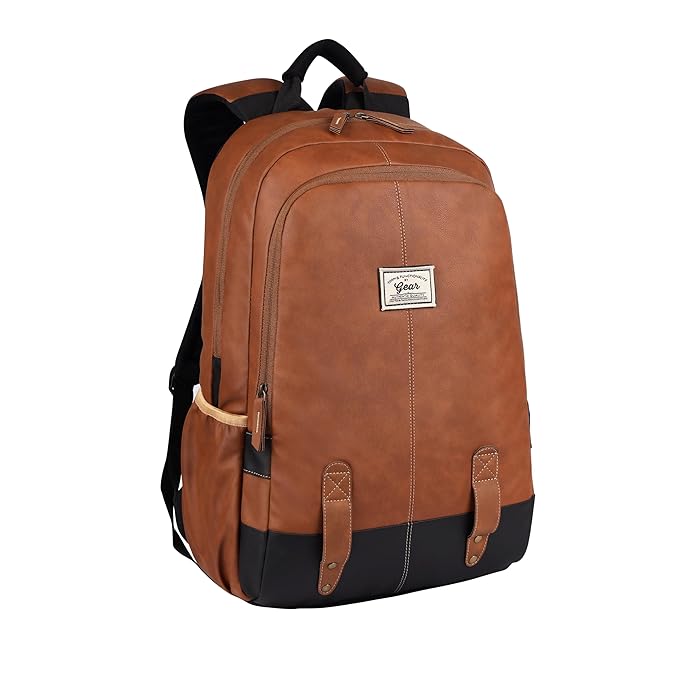 Gear Classic 20L Small Faux Leather Water Resistant Anti Theft Laptop Backpack