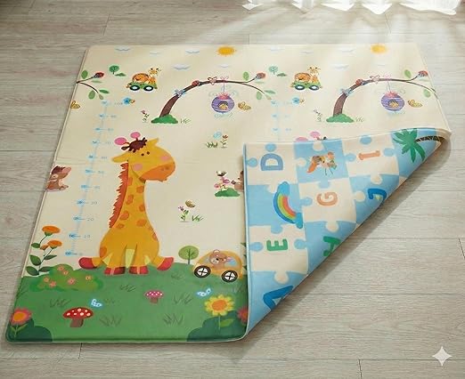 TinyPlay Dino ABC Reversible Baby Play Mat for Floor Kids