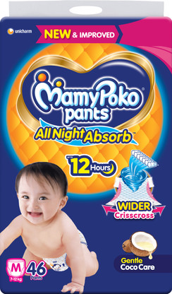MamyPoko Pants All Night Absorb,Coco Care & 12hr Leakage Protection - M (46 Pieces)