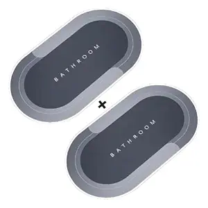 2 PCS Soft Sillicon Super Absorbent Door Mats (40x60) Bathroom