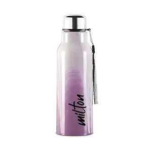 MILTON Steel Marble 600 Leak Proof, Wide Mouth & Easy to Open Insulated Inner Steel Outer Plastic Water Bottle, 520 ml, Violet, School | Office | Travel Bottle