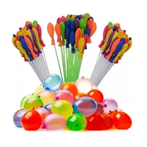 Go Hooked Rapid-Fill Holi Water Balloons Set of 3 | Self-Sealing Multi-Color Magic Water Balloons for Kids & Adults | Quick Fill Party Splash Balloons for Festivals & Outdoor Fun (111pcs, Multicolour)