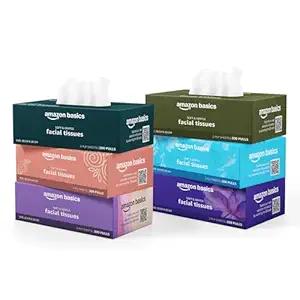 Amazon Basics 2 Ply Facial Tissue Box | Soft & Highly Absorbent | 1200 Pulls