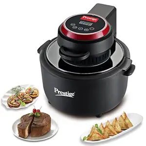 Prestige Multi-Chef Air Fryer |80% less Oil Consumption|6.5L Capacity |1200 Watts Power|Airfry,Oven, Toast, Grill|See Through Lid|Advance Digital Display|Even Heat Distribution|Black