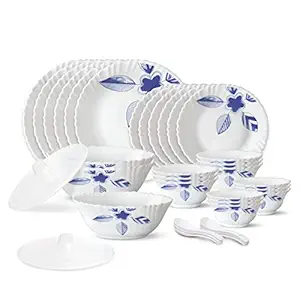 Larah by Borosil Morning Glory Silk Series Opalware Dinner Set