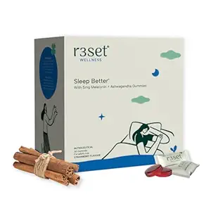 R3SET Sleep Gummies with 5mg Melatonin - 30 Days | Wake Refreshed | Promotes Deep, Restful Sleep | Enhances Focus & Relaxation | Helps in Relieving Stress I Non Habit Forming I Strawberry Flavoured