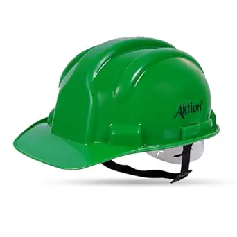 Aktion AK H01_WHT Safety Helmets Nape Type, Color: Green, Pack of 20, IS 2925:1984