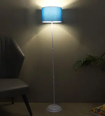 tu casa Metal Floor Lamp (Foldable) - Standing Lamp for Living Room & Bedroom, Elegant Home Decor Item, (Aqua Shade)