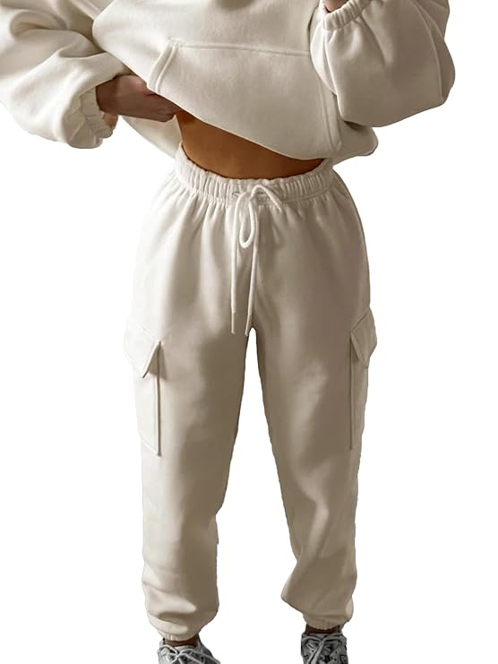 KOTTY Women's Fleece Tracksuit Set with Hoodie|Soft 2-Piece Lounge Set