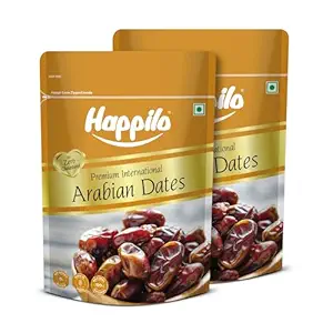 Happilo Premium Arabian Dates Pouch 500 g (Pack of 2)