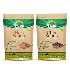 Zandu Chia Seeds and Flax Seeds - 200GM (Pack of 2)
