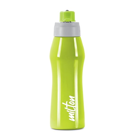 MILTON Active 750 Stainless Steel Water Bottle with Spout Mouth 620 ml, Single Walled, ISI Certified I Leak Proof Lid, Rust Proof I For School, Office, Gym I Green