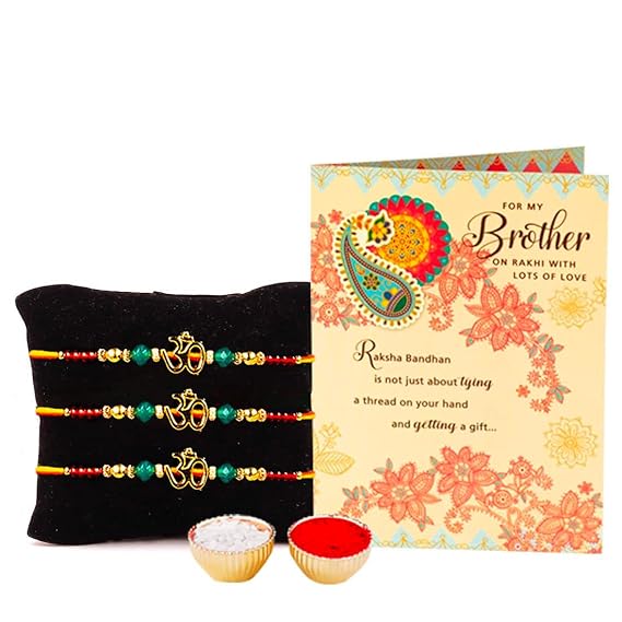 ARCHIES Rakhi Collection for Rakshabandhan | Rakhi for Brother | Rakhi for Bhaiya and Bhabhi | Rakhi Combo Gift Hamper (OM Design Rakhi)