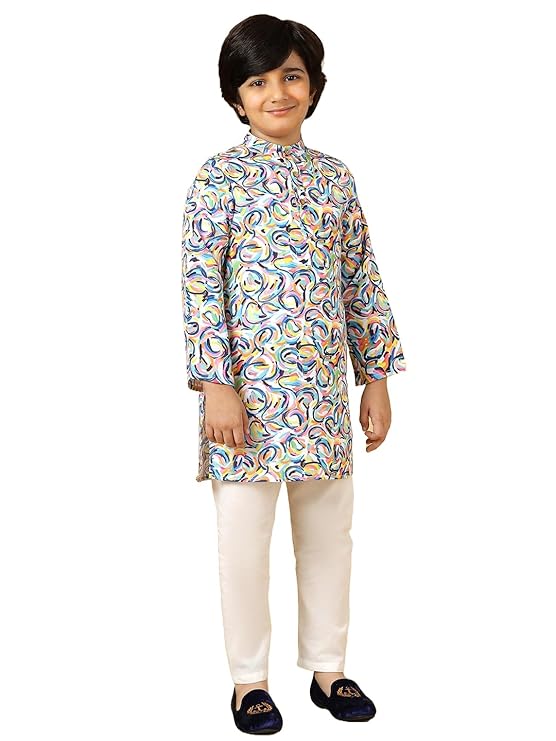 A.T.U.N. (ALL THINGS UBER NICE) Multi Color Swirls Kurta & Pyjama Set