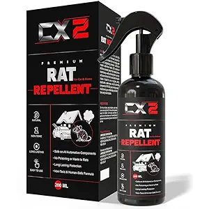 CX2 Rat Repellent Spray for Car Home Office Mouse | Natural Powerful Pest Control Protect Wires in Car Bike Computer | Easy to Use, Non Toxic No Kill Only Repels