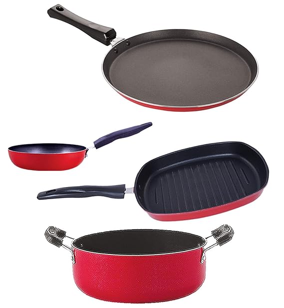 Nirlon Non Stick Coated Heat Resistance Pfoa Free Aluminium Kitchenware Gift Set