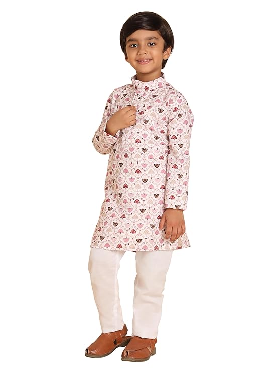 Pro-Ethic Style Developer Boys Heavy Cotton Printed Kurta and Pajama Set for Kid's Ethnic Wear (S-280)