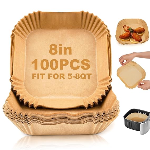 100 PCS Air Fryer Paper Sheets, Oil-Proof Liner for Air Fryer